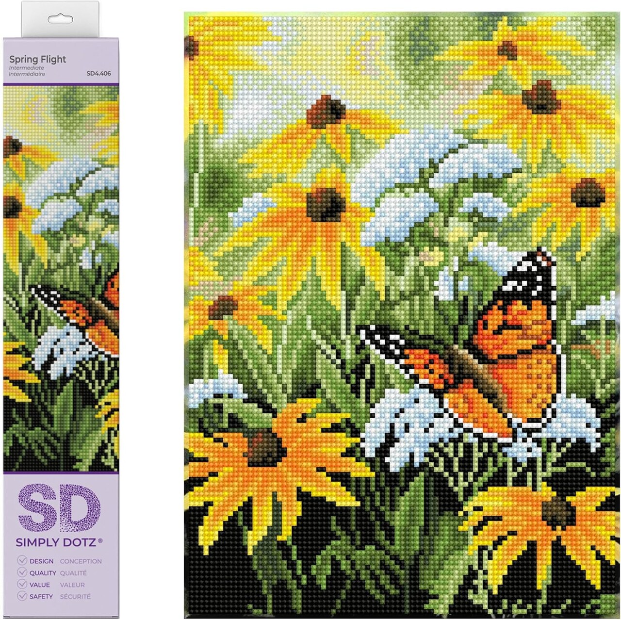 Spring Flight Diamond Painting Kits for Adults - Diamond Art Kits a Relaxing Creative Craft Kit with Dotz Gems 13.8x9.8